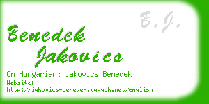 benedek jakovics business card